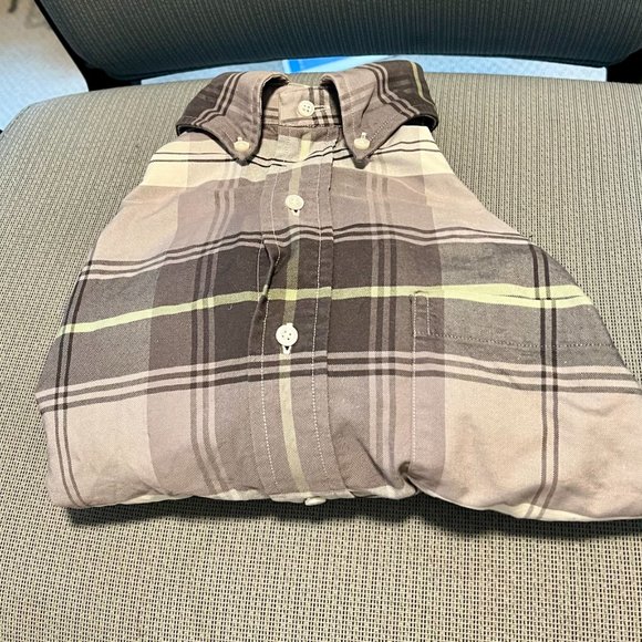 Brooks Brothers 1818 Black Fleece Worn Dress Shirt in Multicolored Plaid - Picture 2 of 4